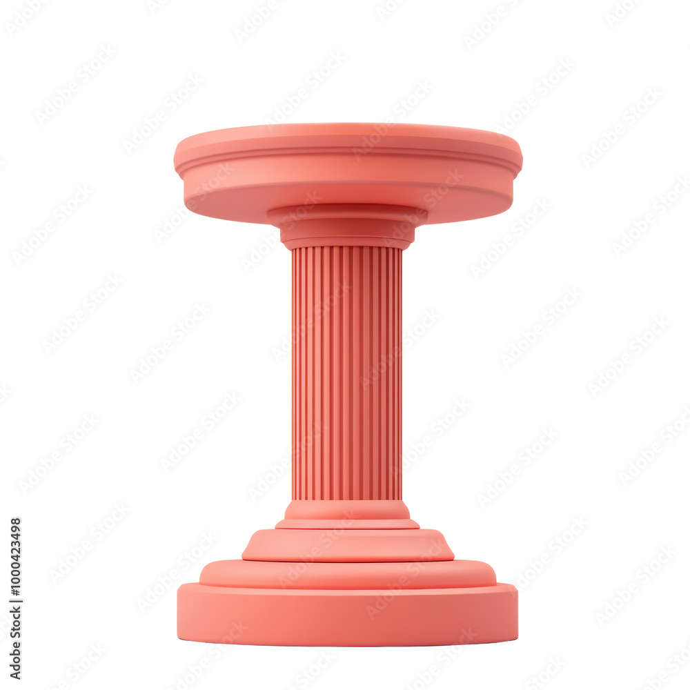 Coral column pedestal on a white isolated background transparent background Coral column pedestal on a white isolated background transparent background