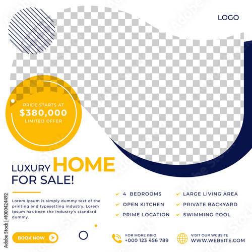 Real estate post house property social media post or Instagram post or Facebook banner