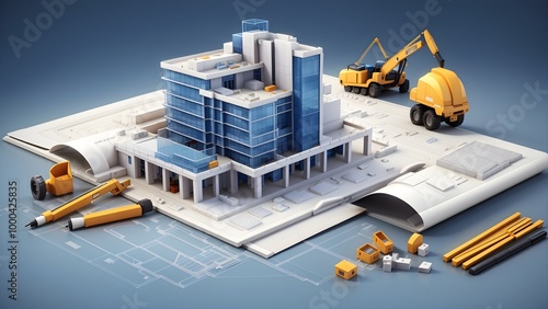 Fototapeta Naklejka Na Ścianę i Meble -  3d model of construction site