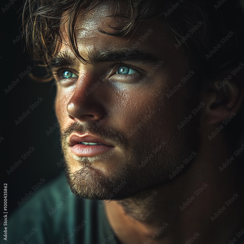 Obraz premium Closeup portrait of a young, handsome male model