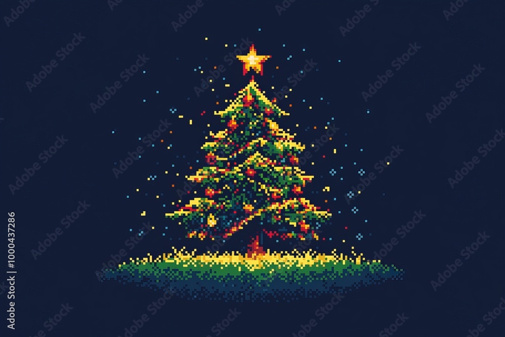 Glowing Christmas tree with colorful lights set against a dark blue background evoking the festive warmth joy and magic of holiday celebrations Glowing Christmas tree with colorful lights set against a dark blue background evoking the festive warmth joy and magic of holiday celebrations