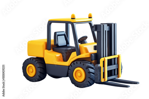 Forklift, white isolate background transparent background