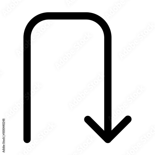 U-turn, reverse right arrow 