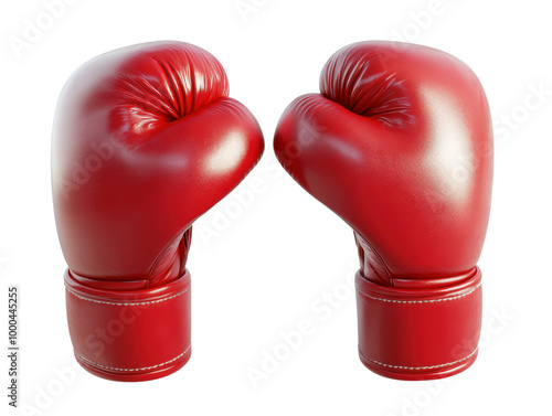 Red boxing gloves on a white isolated background transparent background