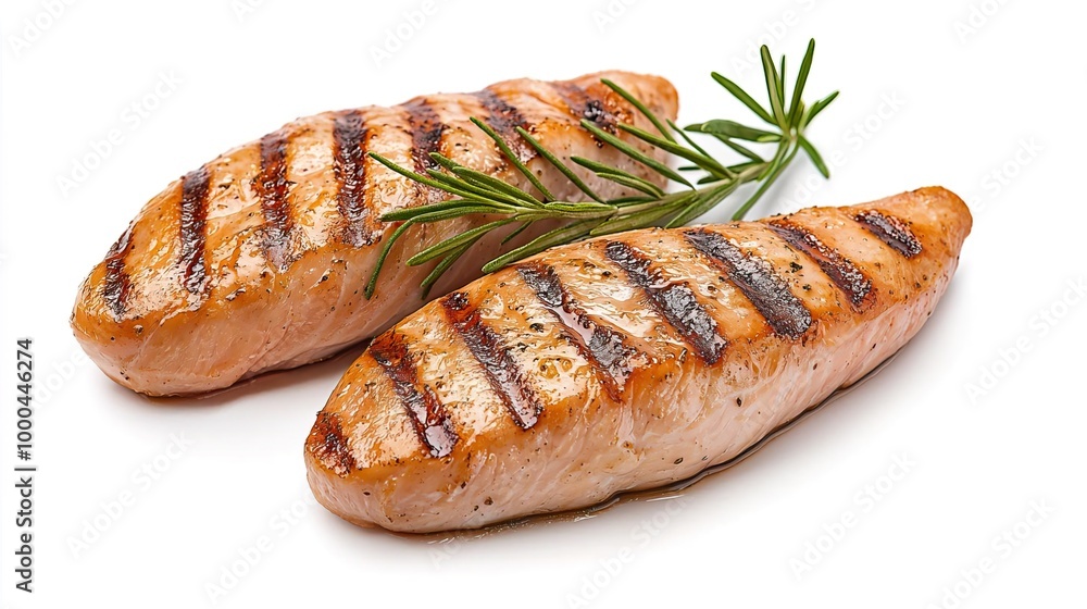 Chicken breast on solid white background, single object Chicken breast on solid white background, single object