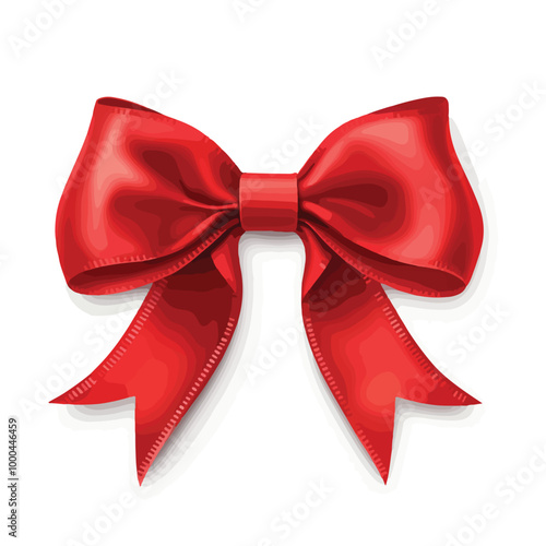 Elegant Red Bow and Ribbon Vector Design Element