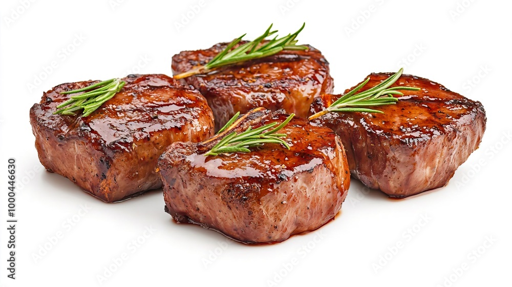 Lamb chops on solid white background, single object Lamb chops on solid white background, single object