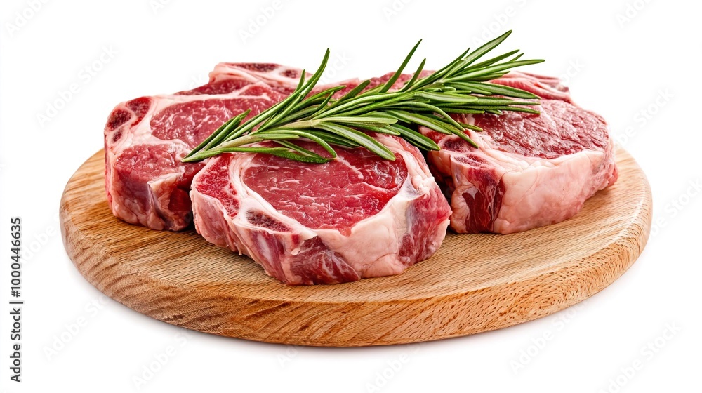 Lamb chops on solid white background, single object Lamb chops on solid white background, single object
