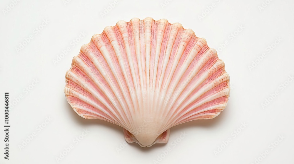 Scallops on solid white background, single object Scallops on solid white background, single object