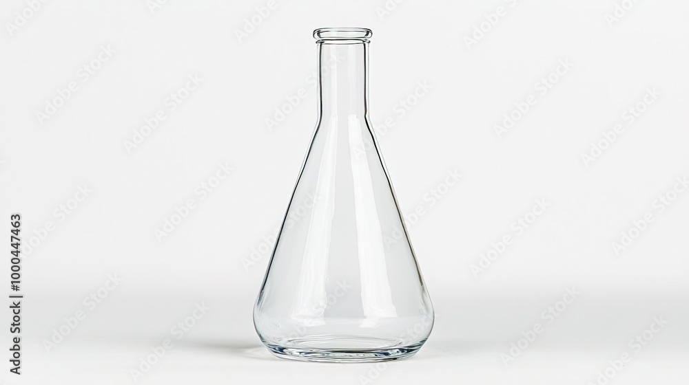 Empty glass laboratory flask on white background Empty glass laboratory flask on white background