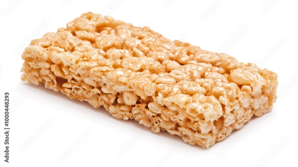 A rice crispy treat on solid white background, single object A rice crispy treat on solid white background, single object