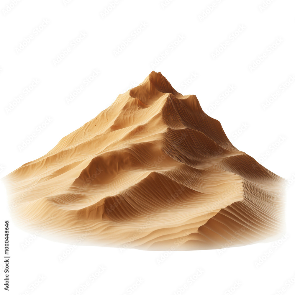 Sand dune isolated on white background. transparent background Sand dune isolated on white background. transparent background