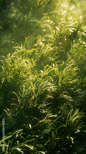 Lush Green Foliage in Sunlight - Nature Photography