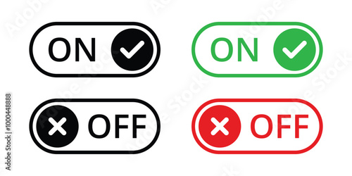 Vector Set Of On And Off Switch Icons