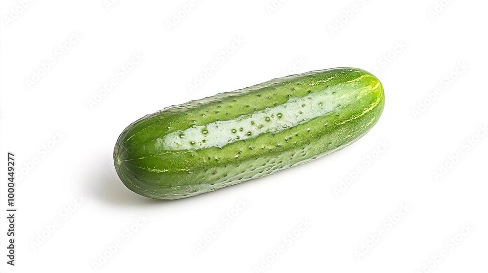 Cucumber on solid white background, single object Cucumber on solid white background, single object