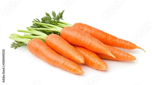 Carrots on solid white background, single object