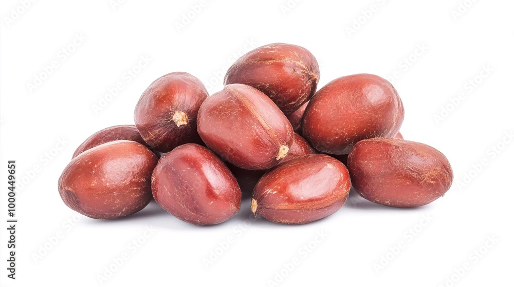 Water chestnuts on solid white background, single object Water chestnuts on solid white background, single object