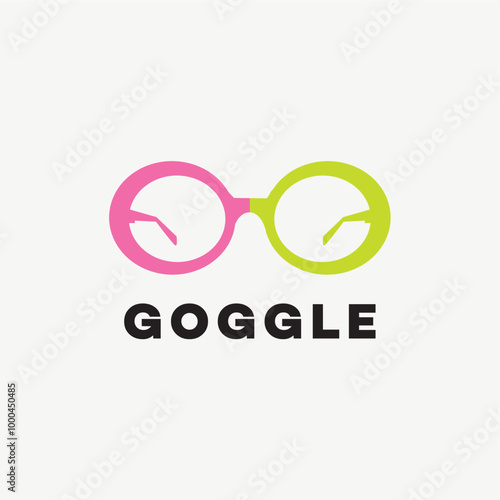 Eye glass optics google logo design vector editable business brand identity royalty free image