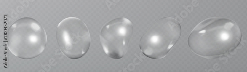 cosmetic moisturizer water molecule, Cosmetic Essence, Liquid bubble, Molecule inside Liquid Bubble on transparent background, 3d rendering