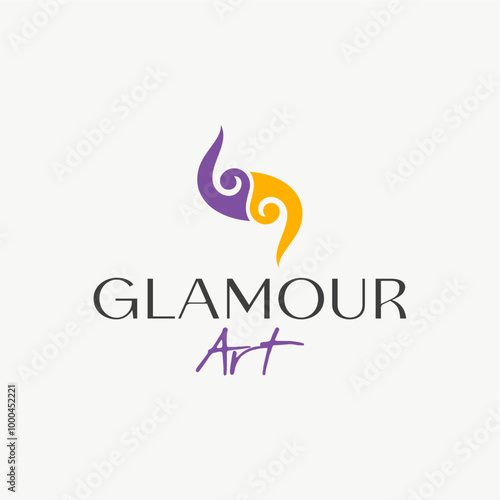Glamour art fashion logo design vector royalty free business brand image template download editable