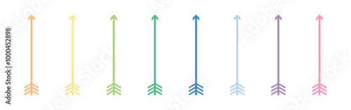 Vector Bow Arrow In Multiple Color Set