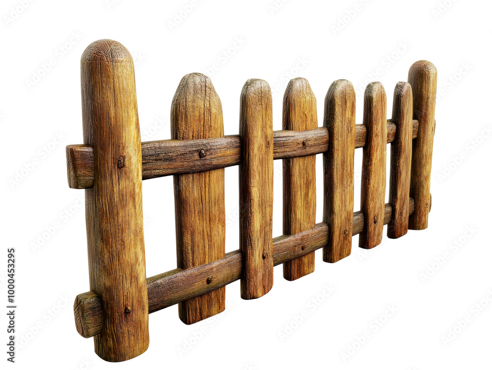 Wooden fence isolated on a white background. transparent background Wooden fence isolated on a white background. transparent background