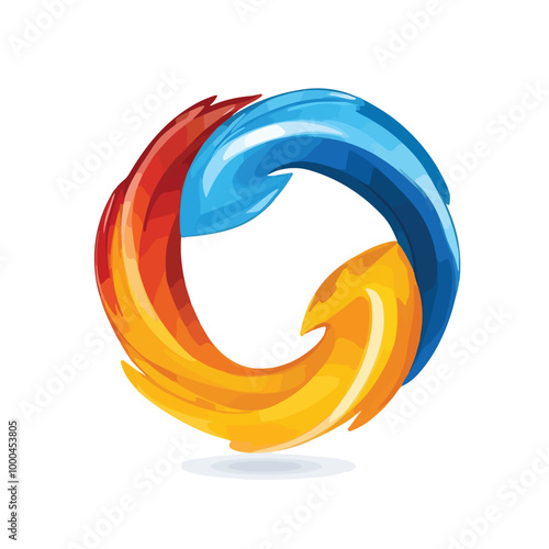 Refresh Icon Vector Illustration on White Background