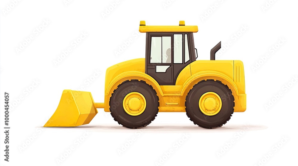 Blue bulldozer pushing dirt on white background Blue bulldozer pushing dirt on white background