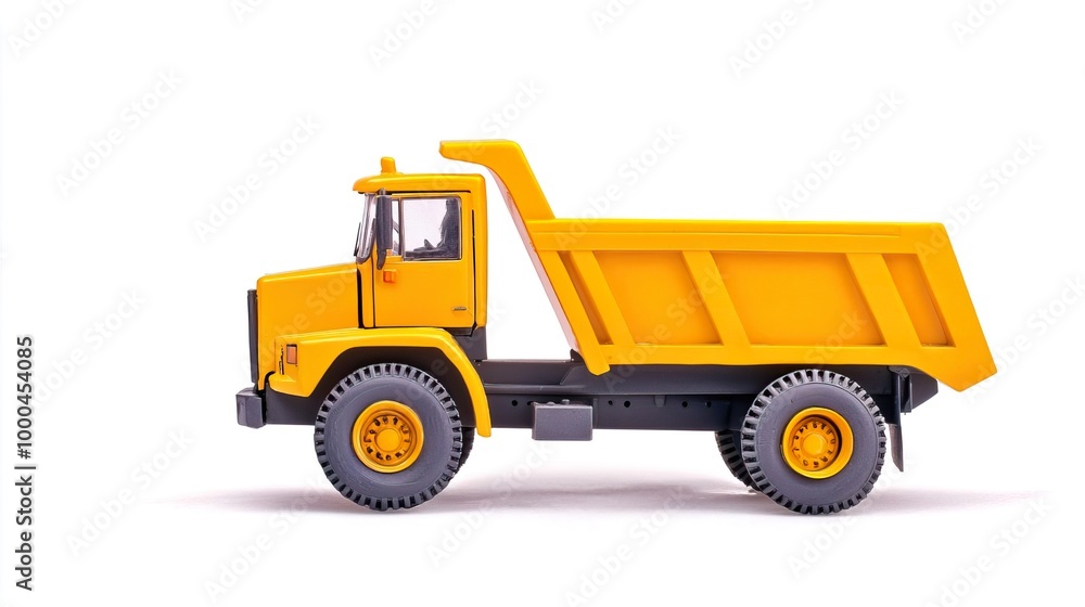 Yellow dump truck with rocks spilling out Yellow dump truck with rocks spilling out