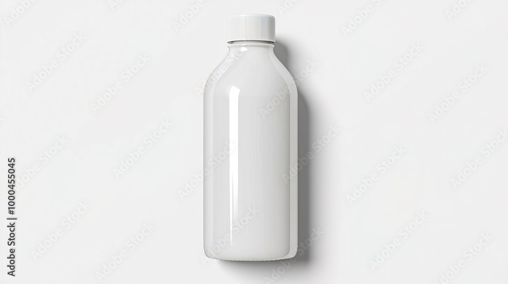 White plastic bottle with cap isolated on white background White plastic bottle with cap isolated on white background