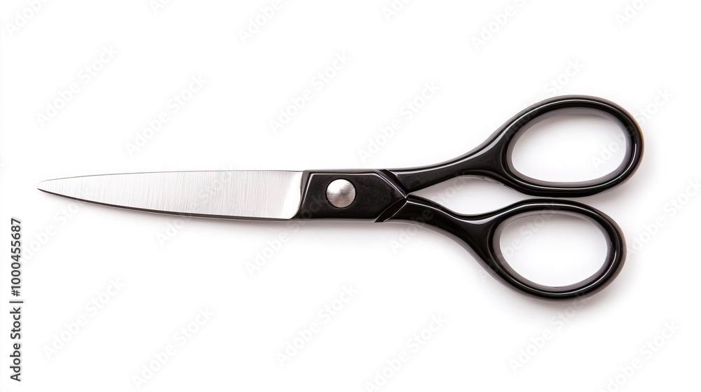 Black handled scissors isolated on white background. Black handled scissors isolated on white background.