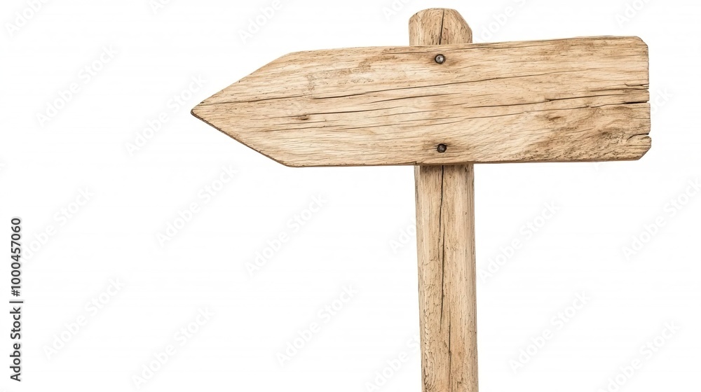 Blank wooden arrow sign isolated on white Blank wooden arrow sign isolated on white