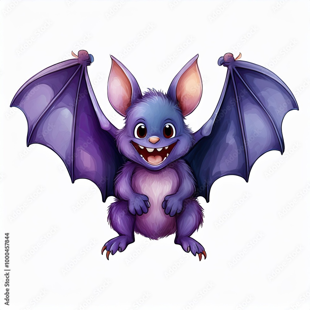 Cute purple bat with wings Cute purple bat with wings
