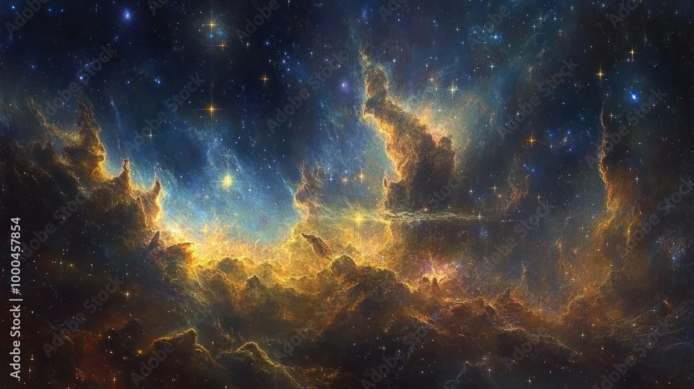 A Celestial Landscape of Nebulae and Stars A Celestial Landscape of Nebulae and Stars