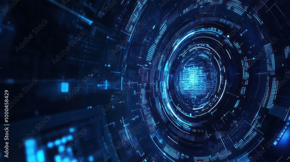 Fototapeta premium Abstract technology speed concept with blue technology Background