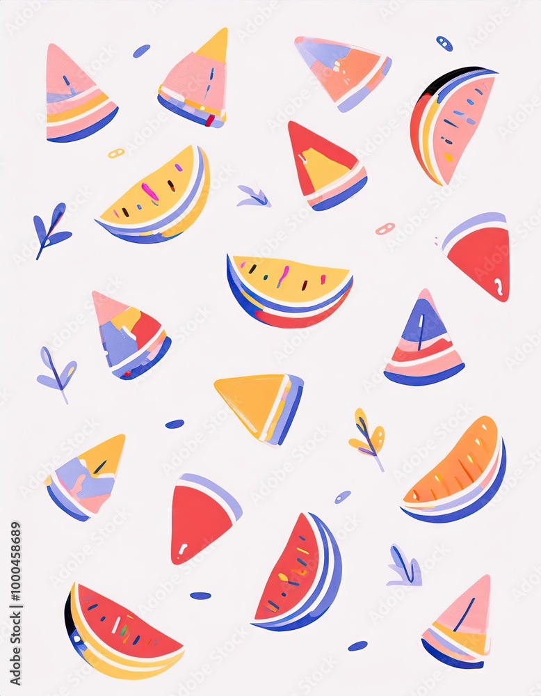 Watermelon slices on white Watermelon slices on white