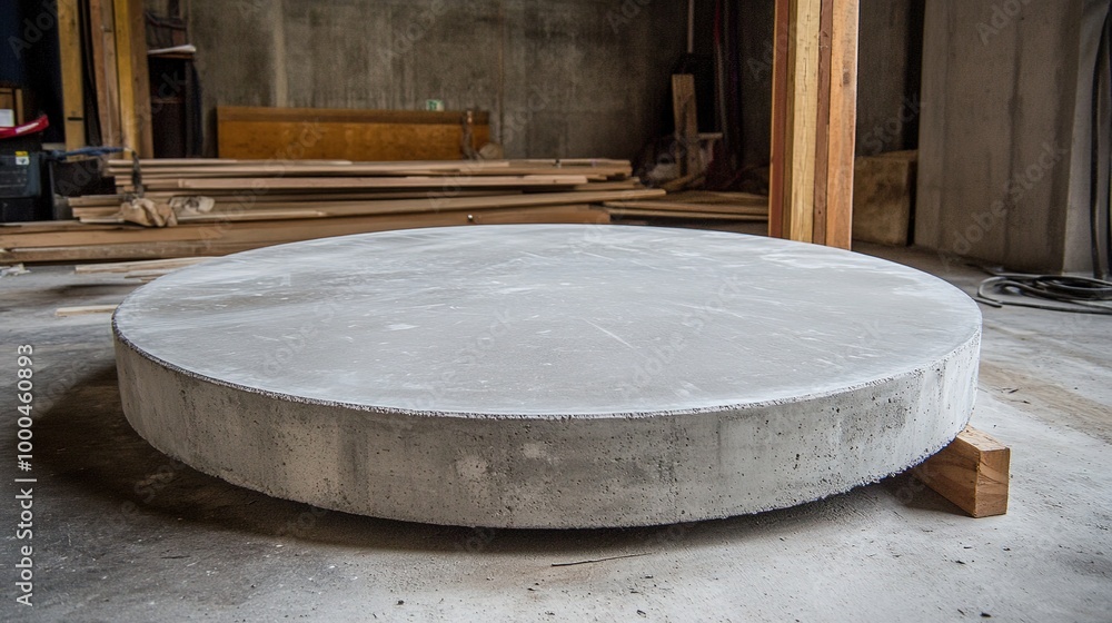 Concrete Gym Disc on a Clean Surface Concrete Gym Disc on a Clean Surface