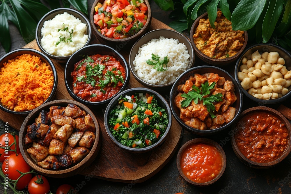 Variety of culinary delights. Teasty food in a salad bar at a restaurant. Selective focus Variety of culinary delights. Teasty food in a salad bar at a restaurant. Selective focus