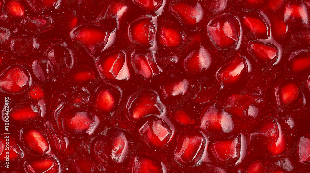 a close-up, top-down view of pomegranate jam spread across the entire frame, filling the image with its ruby red color and glossy texture a close-up, top-down view of pomegranate jam spread across the entire frame, filling the image with its ruby red color and glossy texture