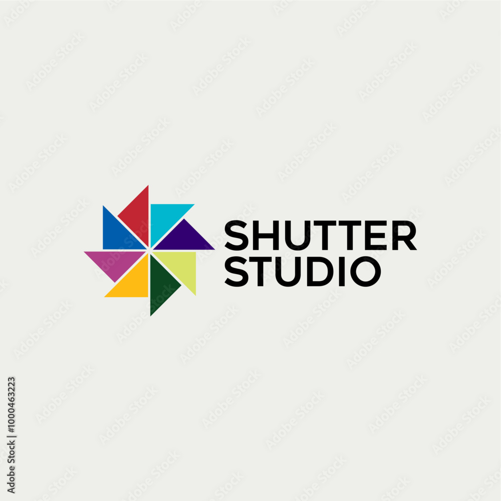 Shutter studio photography shutter colorful logo design vector royalty ...