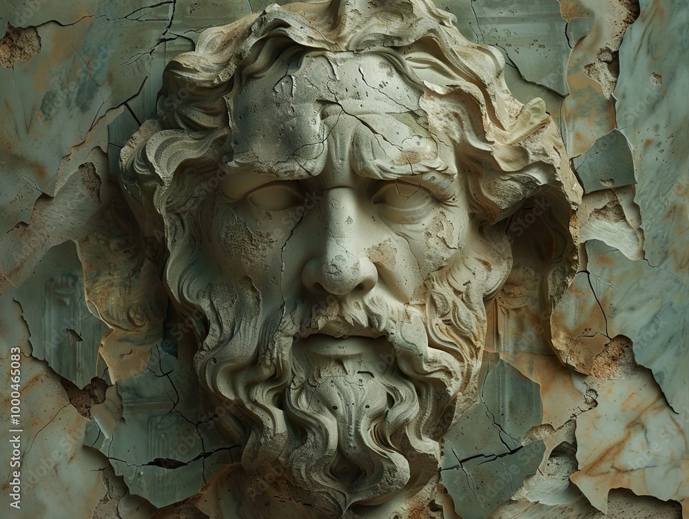 Ancient Greek God Sculpture: A Close-Up View Ancient Greek God Sculpture: A Close-Up View
