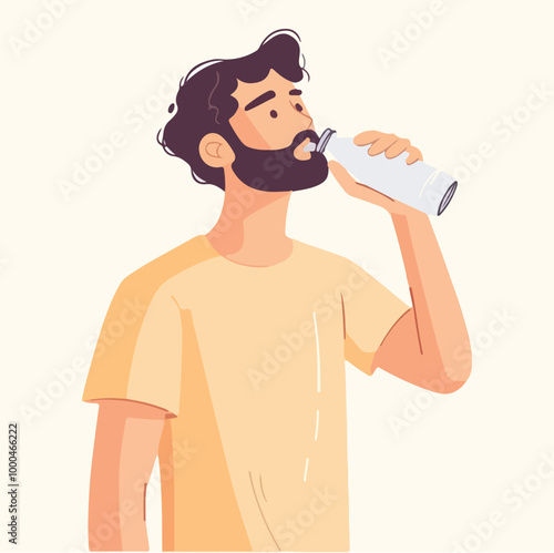 A man drinking milk vector illustration