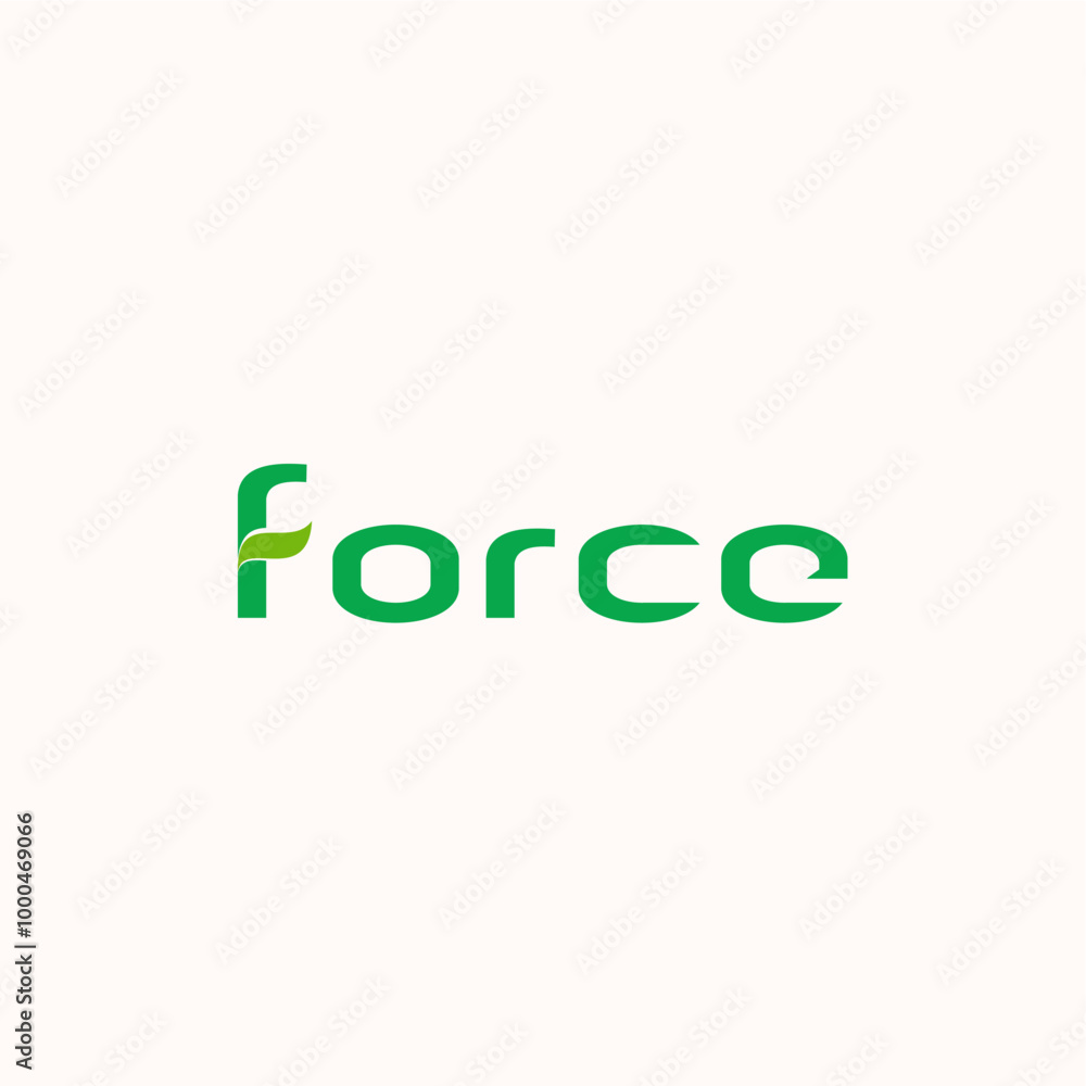 Force nature typography green logo design vector royalty free business brand image template download editable Force nature typography green logo design vector royalty free business brand image template download editable