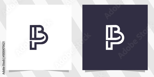 letter pb bp logo design vector