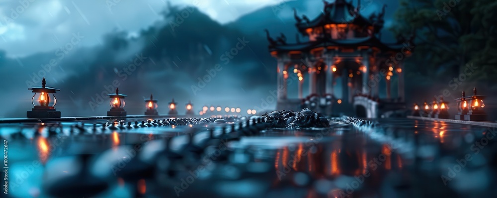 Ancient ruins in a misty landscape, historical and grand, Historical, Cool tones, Photograph, Archaeological wonder Ancient ruins in a misty landscape, historical and grand, Historical, Cool tones, Photograph, Archaeological wonder