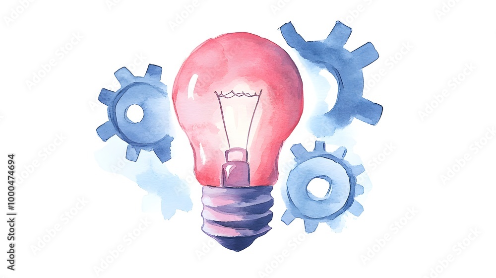 A glowing light bulb with intricate tree roots growing from its base, merging into the earth, symbolizing energy and natureWatercolor with soft blues and greens A glowing light bulb with intricate tree roots growing from its base, merging into the earth, symbolizing energy and natureWatercolor with soft blues and greens