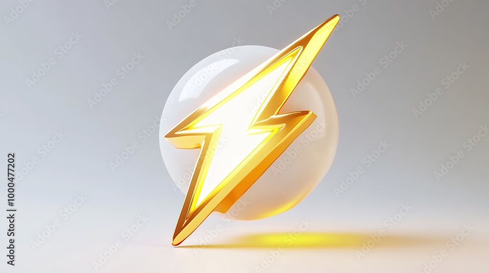 A front view 3D lightning icon designed for maximum impact, featuring sharp angles and a dynamic shape that conveys energy and power. Set against a clean white background, A front view 3D lightning icon designed for maximum impact, featuring sharp angles and a dynamic shape that conveys energy and power. Set against a clean white background,