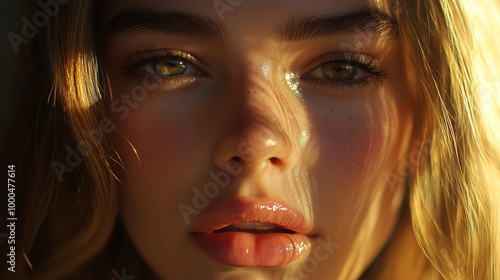 Wallpaper Mural A photo shoot of a beautiful female model with a shiny lip gloss, the photo was taken with a flash on a canon g7x Torontodigital.ca