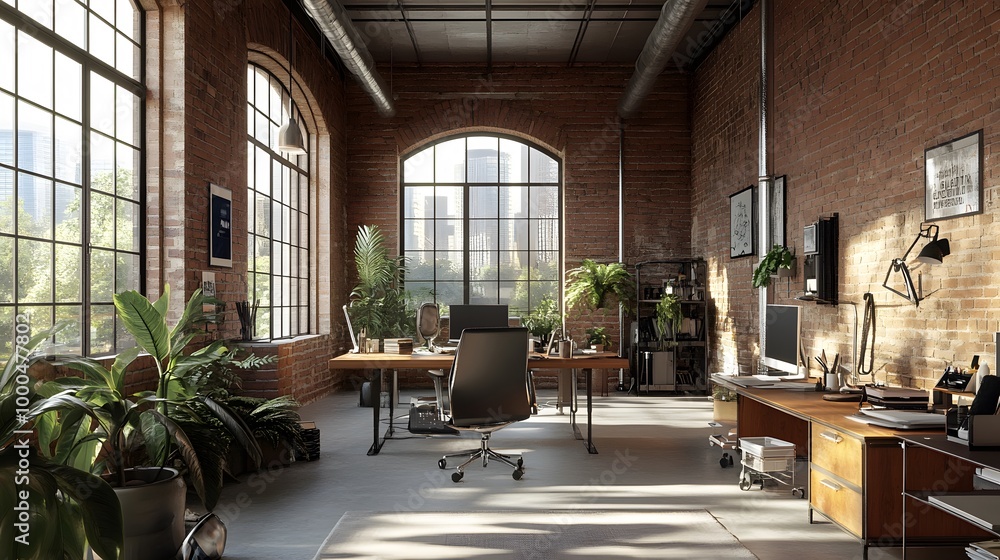 Fototapeta premium contemporary loft office. 