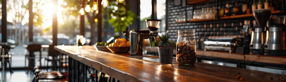 Local cafe with cozy seating, inviting and vibrant, Urban, Soft tones, Photograph, Culinary charm Local cafe with cozy seating, inviting and vibrant, Urban, Soft tones, Photograph, Culinary charm